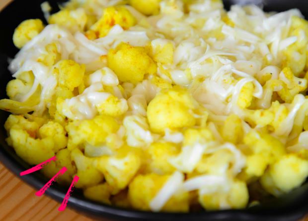 Huevo con coliflor